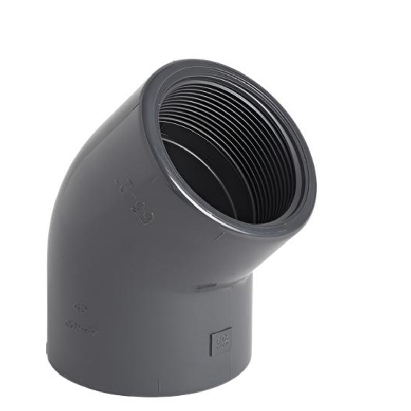 uPVC Threaded 45 Elbow|1/2″|3/4″|1″|1 1/4″|1 1/2″|2″|2 1/2″|3″