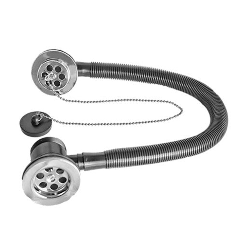 1 1/2 Bath Waste c/w Poly Plug & SS Flange