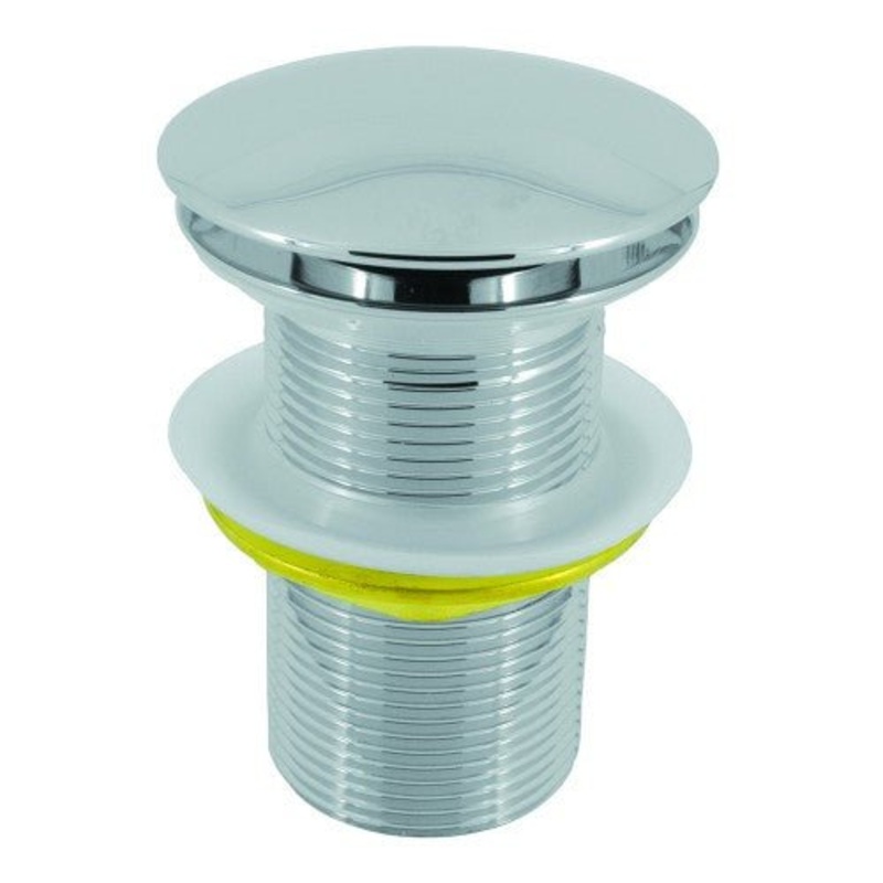 1 1/4 Chrome Plated Unslotted Mushroom Brass Basin Clicker Waste