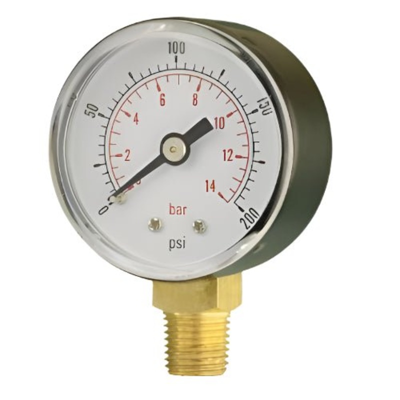 Pressure Gauge – 50mm Dial – 1/4 Bottom Connection