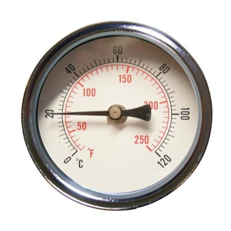 Stainless Steel Temperature Gauge – 100mm Dial – 50mm Pocket