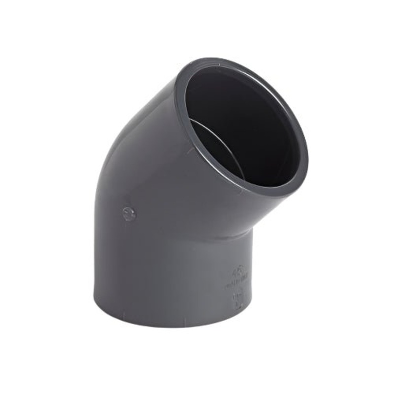 uPVC Metric Plain 45 Elbow|20mm|25mm|32mm|40mm|50mm|63mm|90mm|110mm|125mm|160mm|180mm|225mm|250mm|280mm|315mm|355mm|400mm