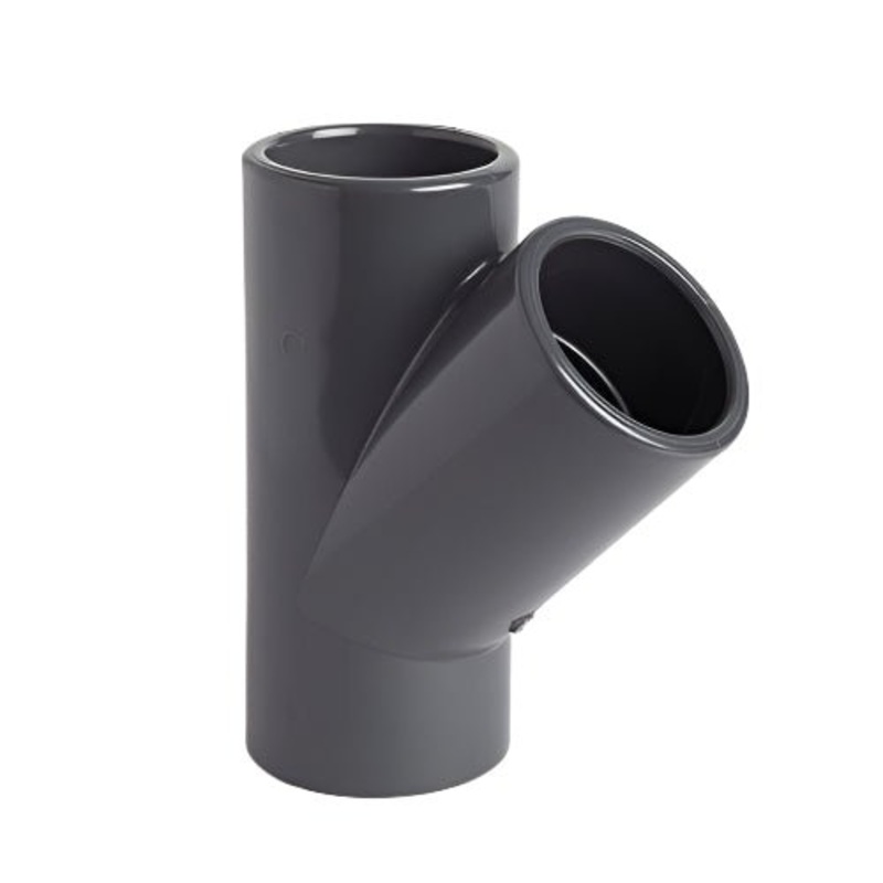 uPVC Metric Plain 45 Tee|20mm|25mm|32mm|40mm|50mm|63mm|90mm|110mm|125mm|160mm|200mm|225mm|250mm