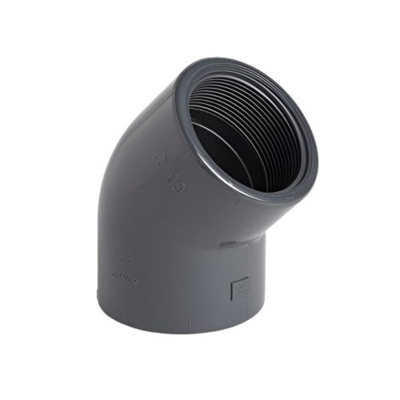 uPVC Metric Plain/Threaded 45 Elbow