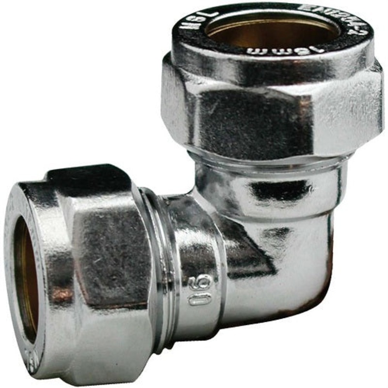 Compression 15mm Elbow – Chrome