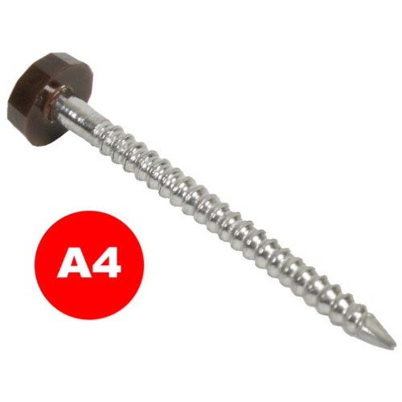 FASCIA PINS PLASTIC HEAD BROWN (250/BOX) 30mm