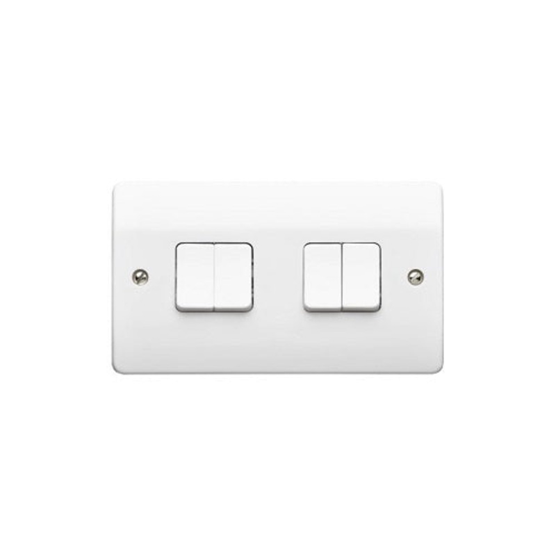 4 Gang 2 Way Plateswitch 10 Amp (MK K4874WHI )
