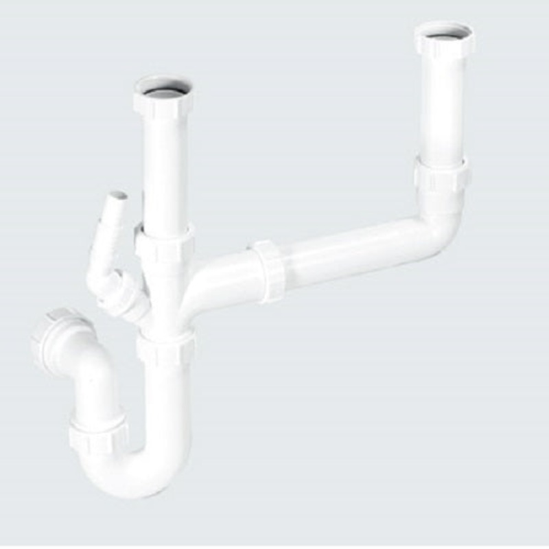 McAlpine SK2 double bowl sink waste kit with single appliance nozzle