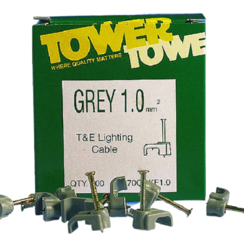 Tower FLAT CLIPS – T&E 1MM GREY 100