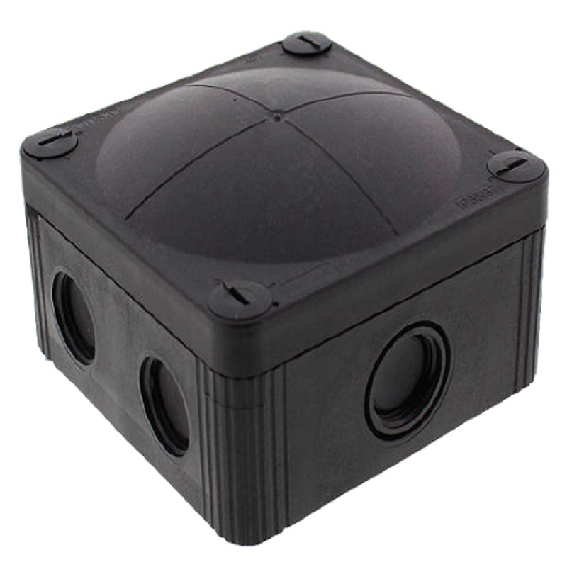 Wiska Junction Box – IP66 95 x 95 x 60mm Black
