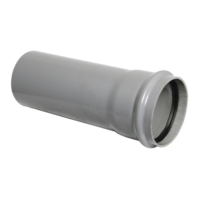 FloPlast 110mm Ring Seal Soil Single Socket Pipe Grey 3m SP3G