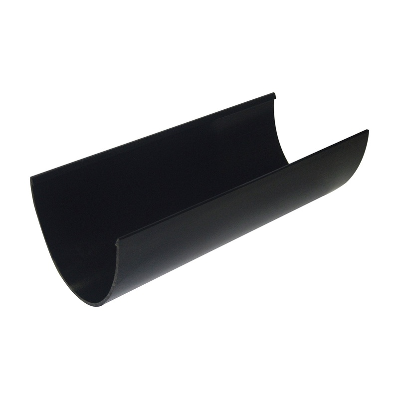 FloPlast uPVC Hi-Cap Half Round Gutter Black 115mm RGH4B