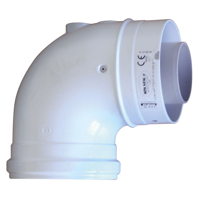 Ideal Logic 90 Degree Flue Elbow White 203130