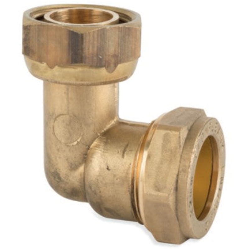 Flowflex Compression Female Iron Bent Swivel Tap Connector 15mm X 1/2 P803SF.1