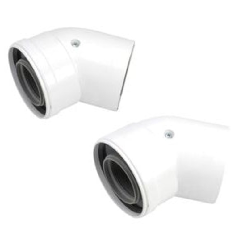 Worcester 45 Degree Boiler Flue Elbow 60mm/100mm Pair 7716191085