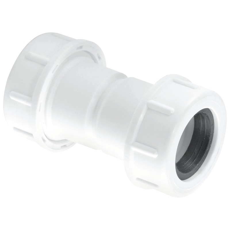 McAlpine R1M 19/23mm Universal Straight Overflow Connector White