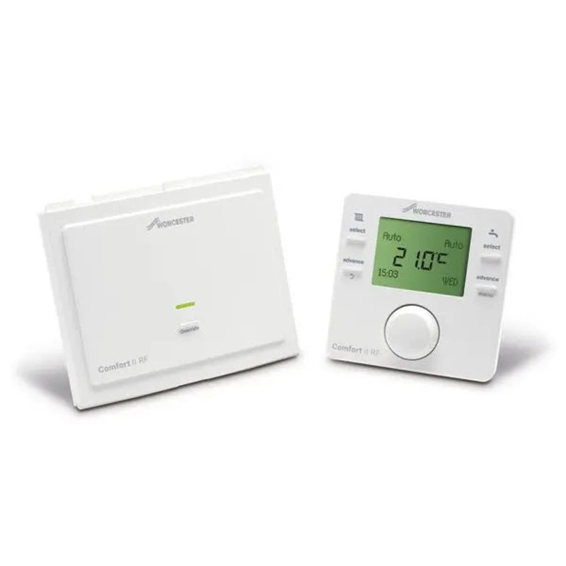 Worcester Comfort II RF Wireless Thermostat and Plug In Receiver 7733600002