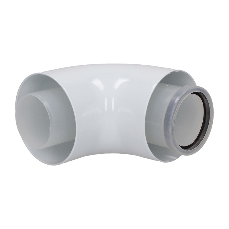 Vaillant 60/100mm 90 Degree Boiler Flue Elbow White 303910