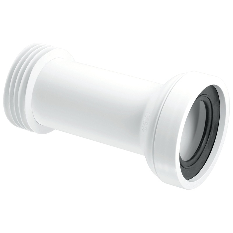 McAlpine 4 Straight Adjustable Rigid WC Connector White WC-CON2