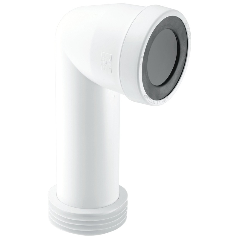 McAlpine 4 WC-CON8E 90 Degree Extended Inlet Rigid WC Connector White