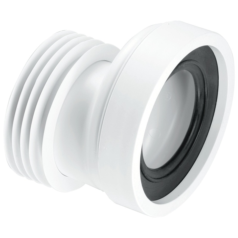 McAlpine Rigid 20mm WC-CON4 Offset Pan Connector White 120mm