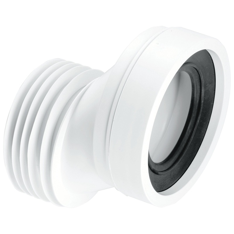McAlpine Rigid 40mm WC-CON4A Offset Pan Connector White 130mm