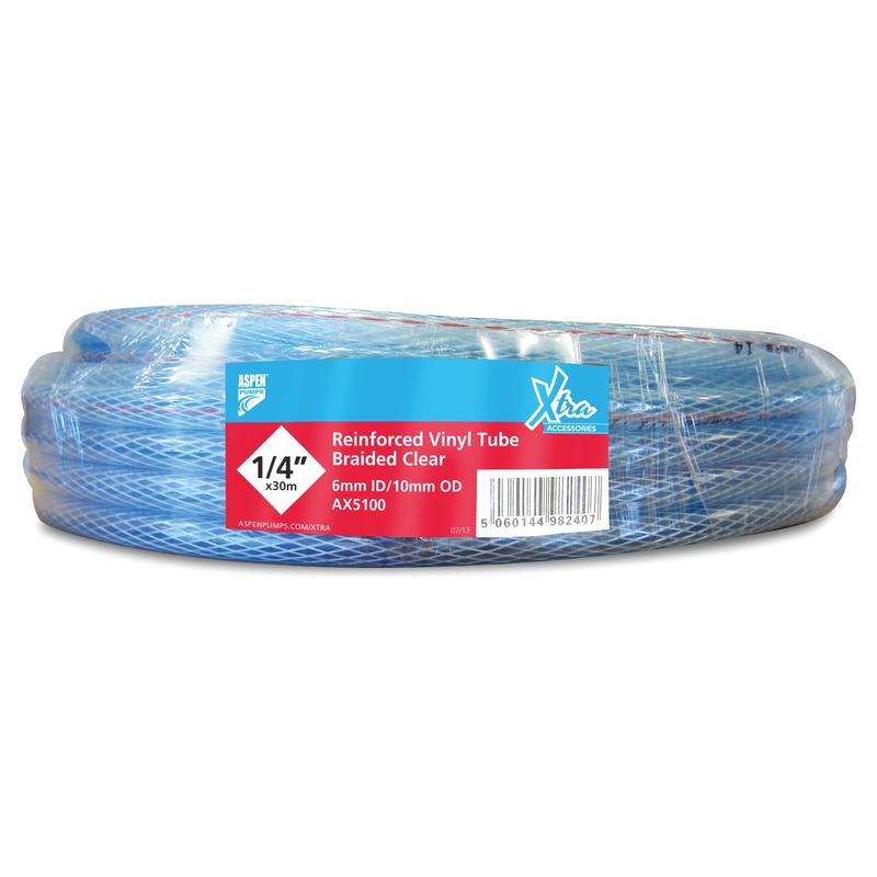 Xtra Reinforced Braided Vinyl Tube Clear 5/8 X 30m AX5103