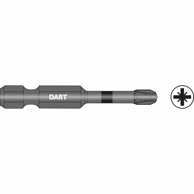 Dart PZ2 50mm Impact Driver Bit (Pk 10) DI50PZ2-10