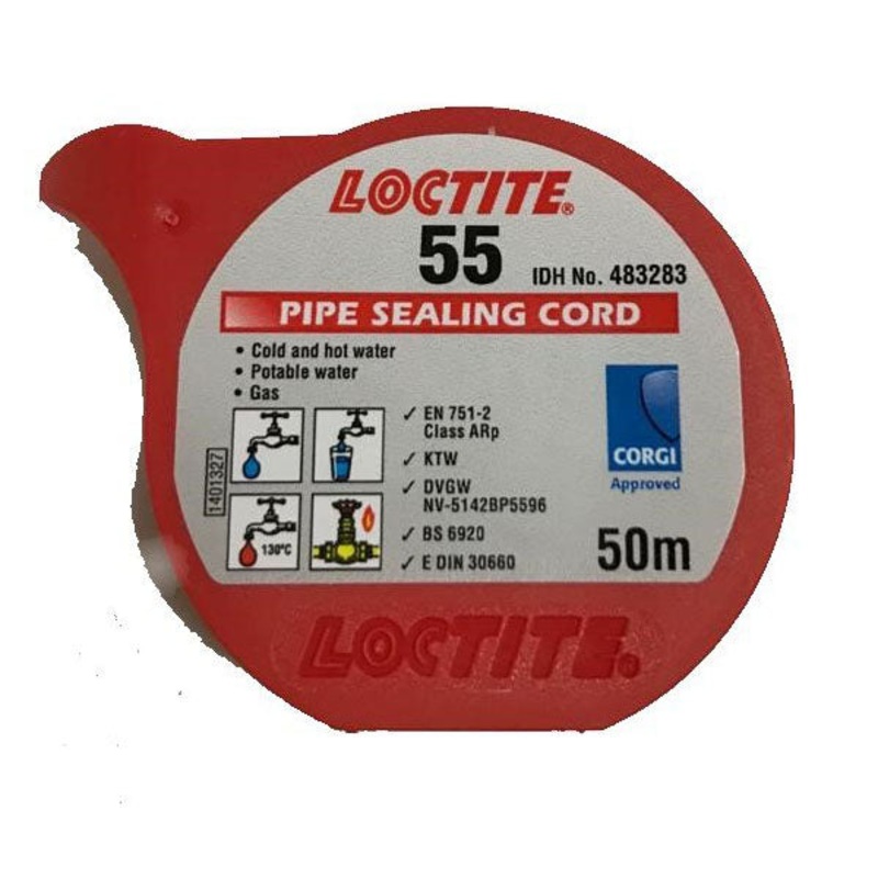 Loctite 55 Pipe Thread Sealing Cord 50m Metres for Hot or Cold Water and Gas – ( 483283 )