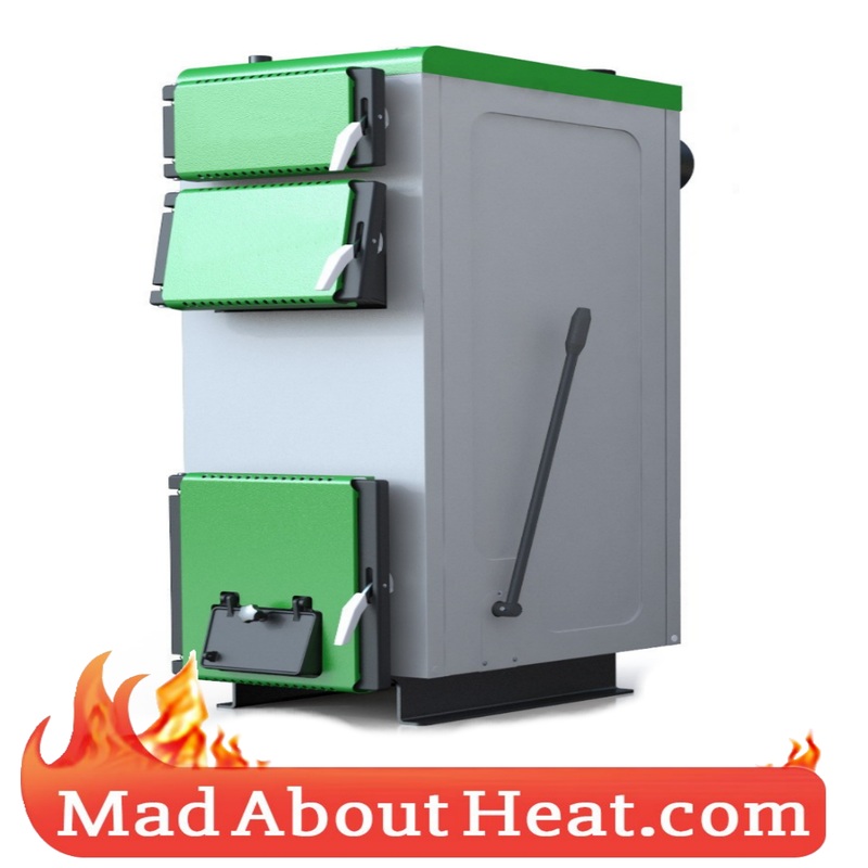 TWB 25kW, Log burner, manually loaded, draft control boiler.