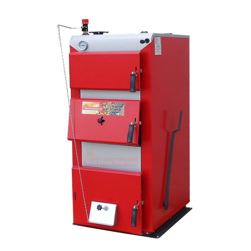 DWB, wood log burner, multi fuel boiler, manually loaded, draft control.